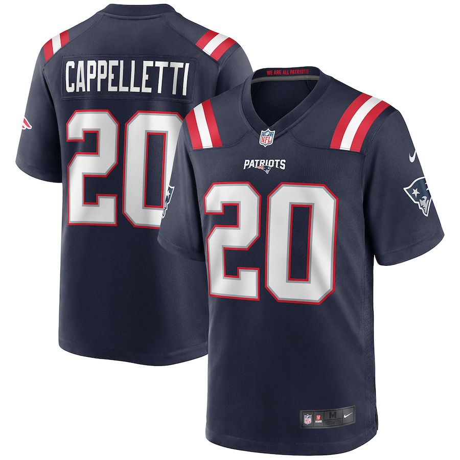 Men New England Patriots 20 Gino Cappelletti Nike Navy Game Retired Player NFL Jersey